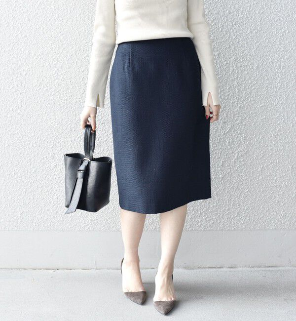 SHIPS for women「ツイードタイトスカート（セットアップ対応）◇」|タイト|ネイビー