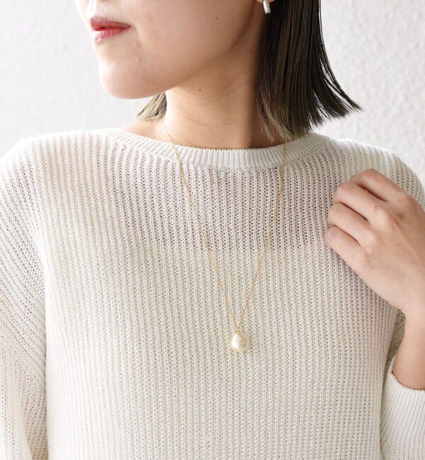 SHIPS for women「ガラス パール アジャスター ロング ネックレス」|ネックレス|