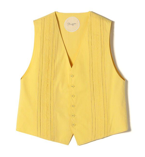 SHIPS for women「【SHIPS別注】Pheeta:〈手洗い可能〉ピンタック ショート ベスト」|ベスト・ジレ|イエロー