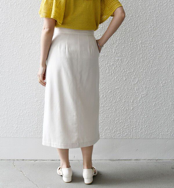 SHIPS any「SHIPS any:〈洗濯機可能〉リサイクル ブレンドリネン ボタン Aライン スカート」|スカート|