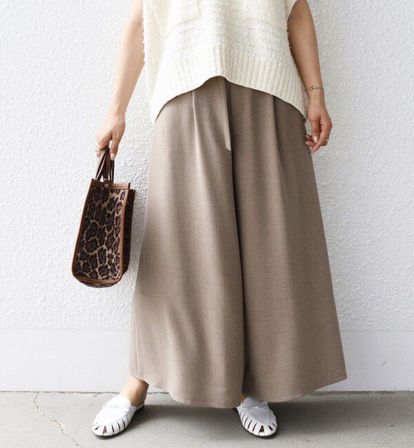 SHIPS for women「〈手洗い可能〉ベルト付き ガウチョ パンツ◇」|その他|ベージュ系