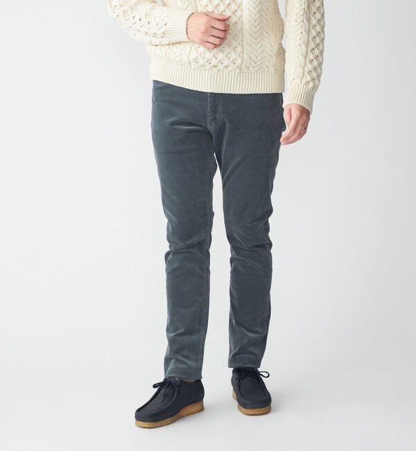 SHIPS「SHIPS: KAKEGAWA コーデュロイ 5ポケット スリム パンツ」|チノ|ライトブルー