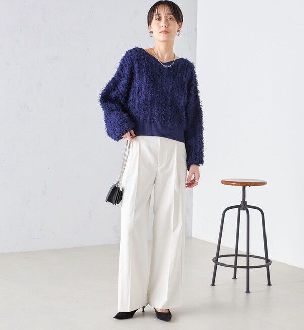 SHIPS for women「〈手洗い可能〉前後 2WAY ドルマン フリンジ プルオーバー 24SS ◇」|ニット・セーター|