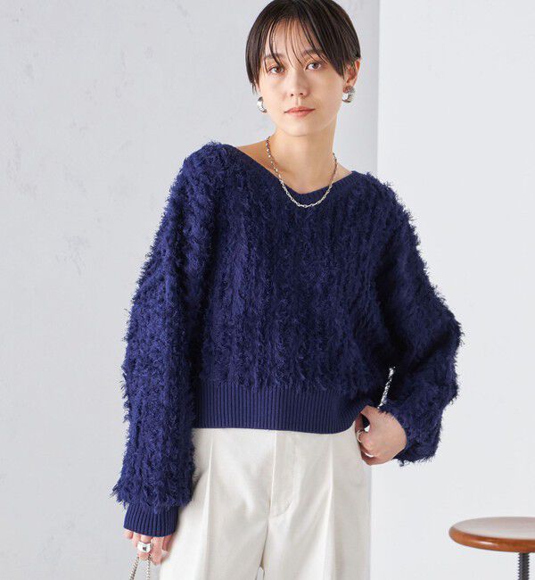 SHIPS for women「〈手洗い可能〉前後 2WAY ドルマン フリンジ プルオーバー 24SS ◇」|ニット・セーター|