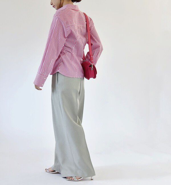 quaranciel「quaranciel:〈洗濯機可能〉ストライプ ワイドスリーブ シャツ」|シャツ・ブラウス|