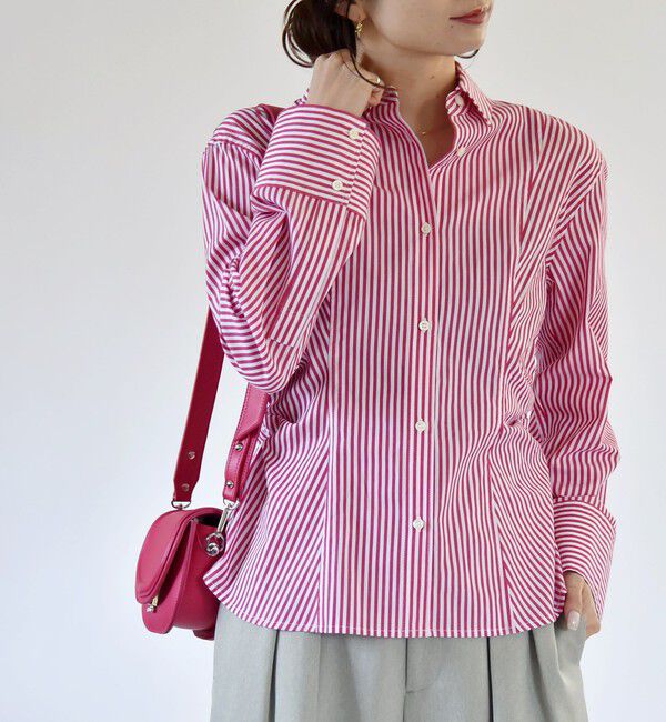 quaranciel「quaranciel:〈洗濯機可能〉ストライプ ワイドスリーブ シャツ」|シャツ・ブラウス|