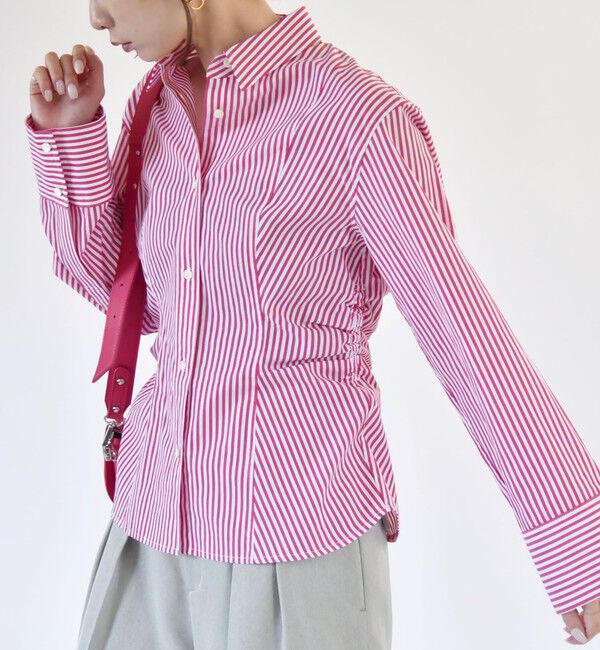 quaranciel「quaranciel:〈洗濯機可能〉ストライプ ワイドスリーブ シャツ」|シャツ・ブラウス|