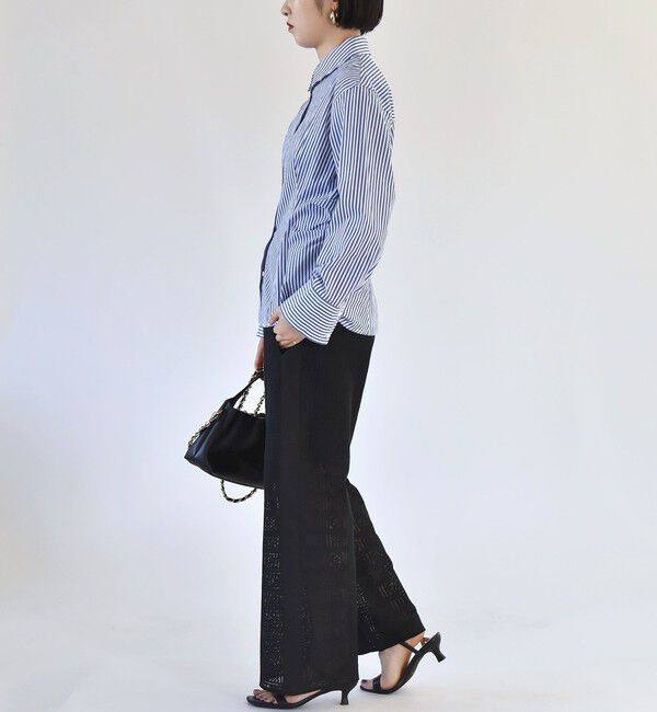 quaranciel「quaranciel:〈洗濯機可能〉ストライプ ワイドスリーブ シャツ」|シャツ・ブラウス|