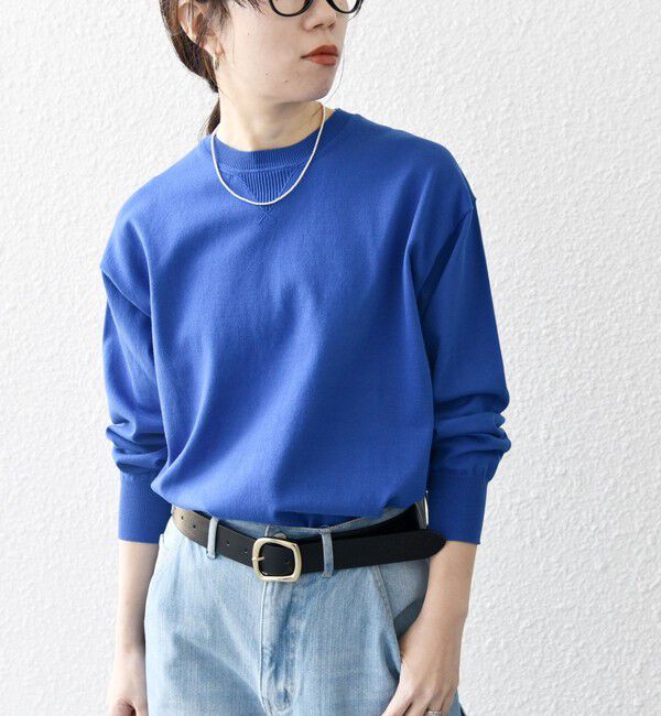 SHIPS any「SHIPS any:〈手洗い可能〉スウェットライク ニット プルオーバー」|ニット・セーター|