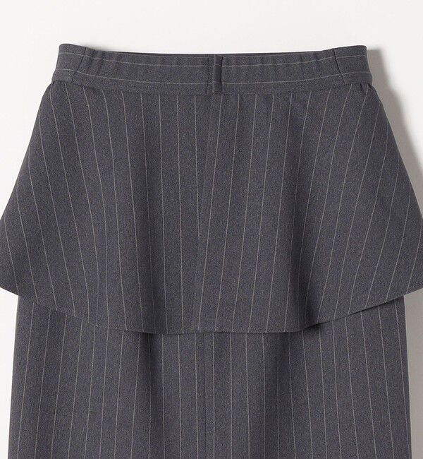 quaranciel「quaranciel:〈洗濯機可能〉ペプラム ベルト付 ストライプ Iライン スカート」|スカート|