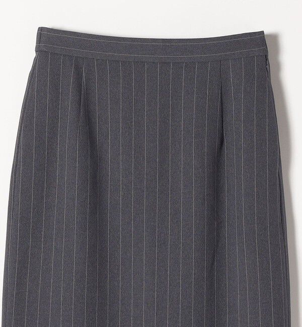 quaranciel「quaranciel:〈洗濯機可能〉ペプラム ベルト付 ストライプ Iライン スカート」|スカート|
