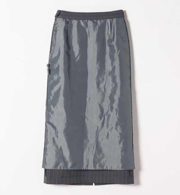 quaranciel「quaranciel:〈洗濯機可能〉ペプラム ベルト付 ストライプ Iライン スカート」|スカート|