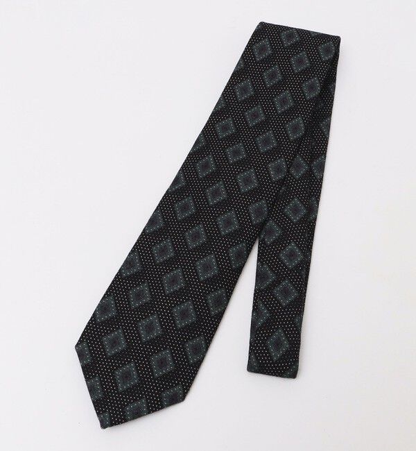 SHIPS「【SHIPS別注】Stefano Cau:ウール プリント ドット コモン ネクタイ」|ネクタイ・蝶ネクタイ|ネイビー