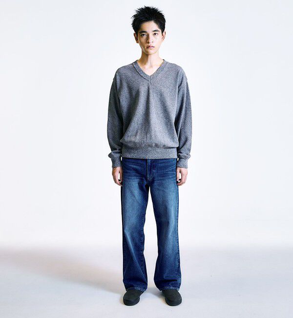 SHIPS「【City Ambient Products別注】crepuscule: LIGHT MOSS STITCH Vネックニット」|ニット・セーター|
