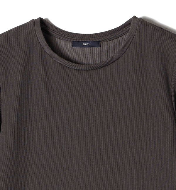 SHIPS for women「〈洗濯機可能〉ストレッチ リブ ロング スリーブ TEE」|Tシャツ・カットソー|