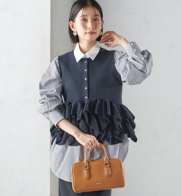 SHIPS for women「〈手洗い可能〉ペプラム フリル 2WAY ベスト」|ベスト・ジレ|