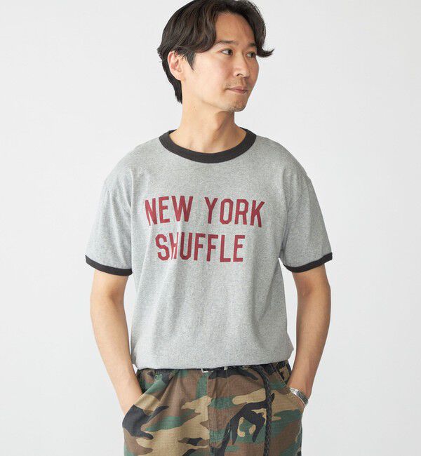 SHIPS「【SHIPS別注】THE DAY ON THE BEACH: プリント リンガー Tシャツ」|Tシャツ・カットソー|グレー