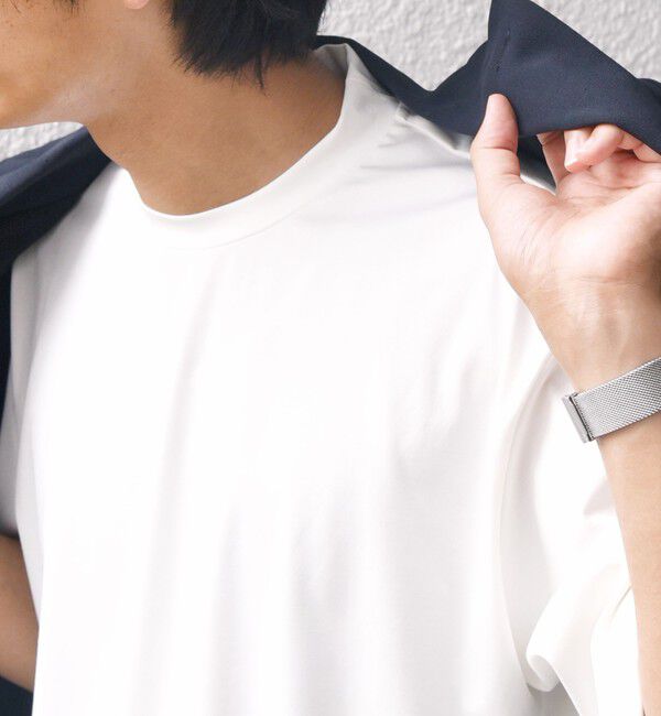 SHIPS any「SHIPS any: JAPAN MADE クリアベアスムース スロープネック ジャケット Tシャツ」|Tシャツ・カットソー|ホワイト