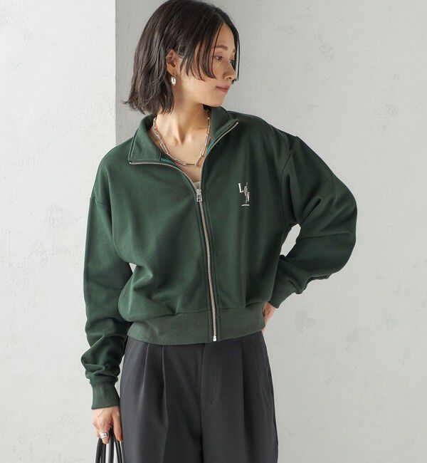 SHIPS for women「【SHIPS別注】LOGAN KNITTING MILLS:プリント ジップ プルオーバー」|スウェット・ジャージ|