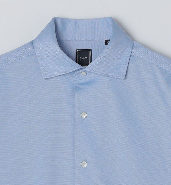 SHIPS「SHIPS: ジャージー サックス ソリッド ワンピースカラー シャツ」|シャツ・ブラウス|