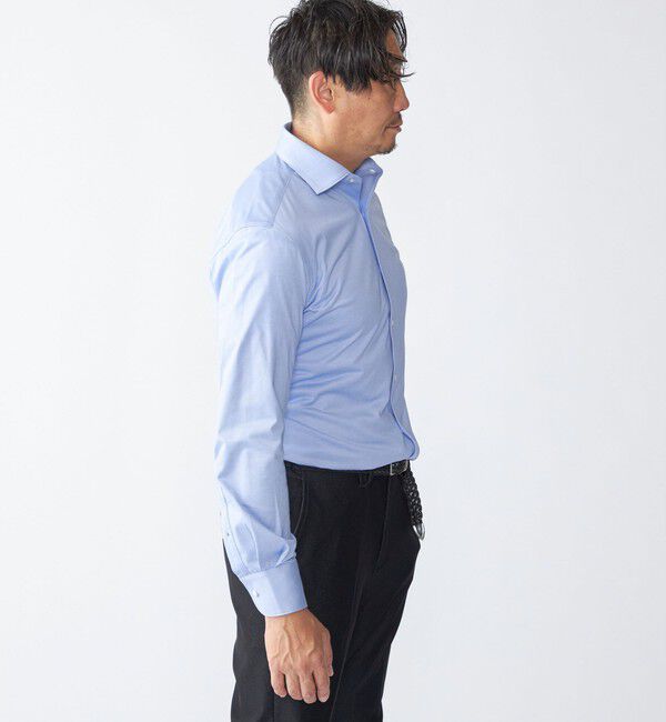 SHIPS「SHIPS: ジャージー サックス ソリッド ワンピースカラー シャツ」|シャツ・ブラウス|