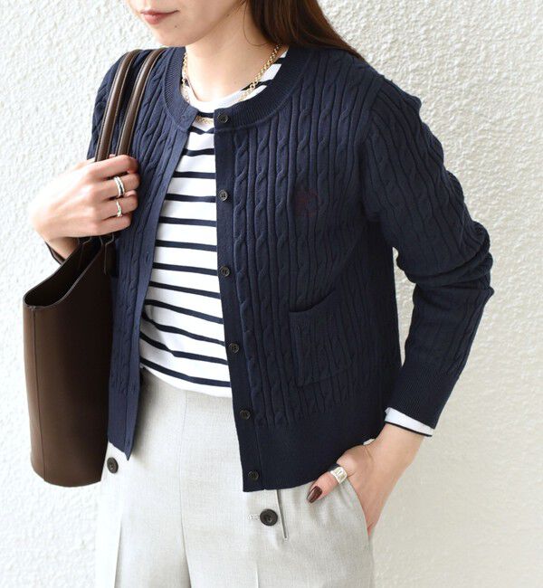 SHIPS Colors 「SHIPS Colors:〈手洗い可能〉ミニケーブル カーディガン◇」|カーディガン|ネイビー