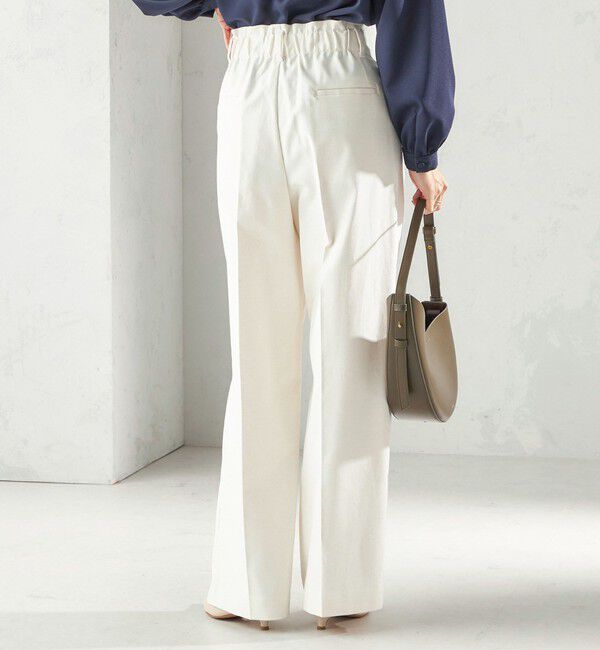 SHIPS for women「〈UVカット・吸水速乾・手洗い可能〉綿麻混 オックス 2タック ストレート パンツ」|その他|