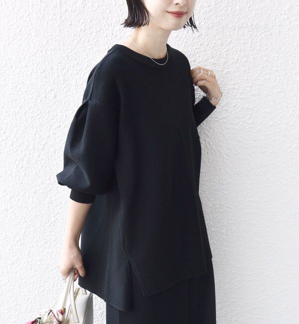 SHIPS for women「〈手洗い可能〉ダブル フェイス ニット リブ コンビ プルオーバー」|Tシャツ・カットソー|