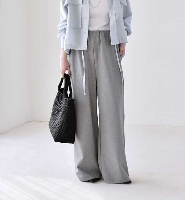 quaranciel「quaranciel:〈洗濯機可能〉ライト ポンチ ロゴ刺繍 スウェット パンツ」|その他|ライトグレー