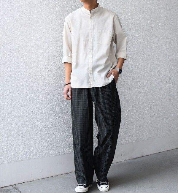 SHIPS any「SHIPS any:〈洗濯機可能〉コットン/リネン 7分袖 バンドカラー ポケット シャツ◆」|シャツ・ブラウス|