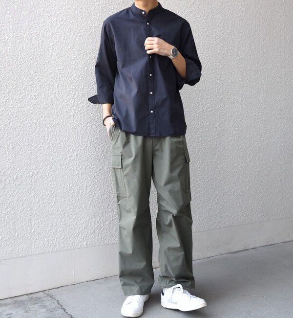 SHIPS any「SHIPS any:〈洗濯機可能〉コットン/リネン 7分袖 バンドカラー ポケット シャツ◆」|シャツ・ブラウス|