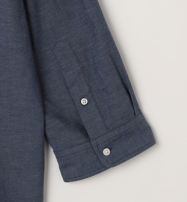 SHIPS any「SHIPS any:〈洗濯機可能〉コットン/リネン 7分袖 バンドカラー ポケット シャツ◆」|シャツ・ブラウス|