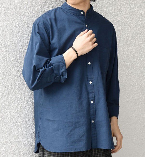 SHIPS any「SHIPS any:〈洗濯機可能〉コットン/リネン 7分袖 バンドカラー ポケット シャツ◆」|シャツ・ブラウス|