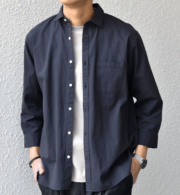 SHIPS any「SHIPS any:〈洗濯機可能〉コットン/リネン 7分袖 ポケット レギュラー シャツ 26SS◆」|シャツ・ブラウス|