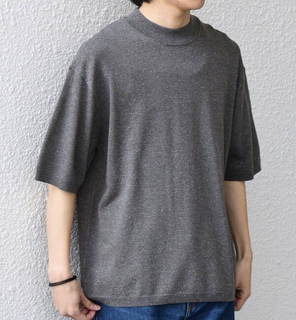 SHIPS any「SHIPS any:〈手洗い可能〉ハイゲージ リネン ミックス サマーニット モックネック Tシャツ 26SS◆」|Tシャツ・カットソー|