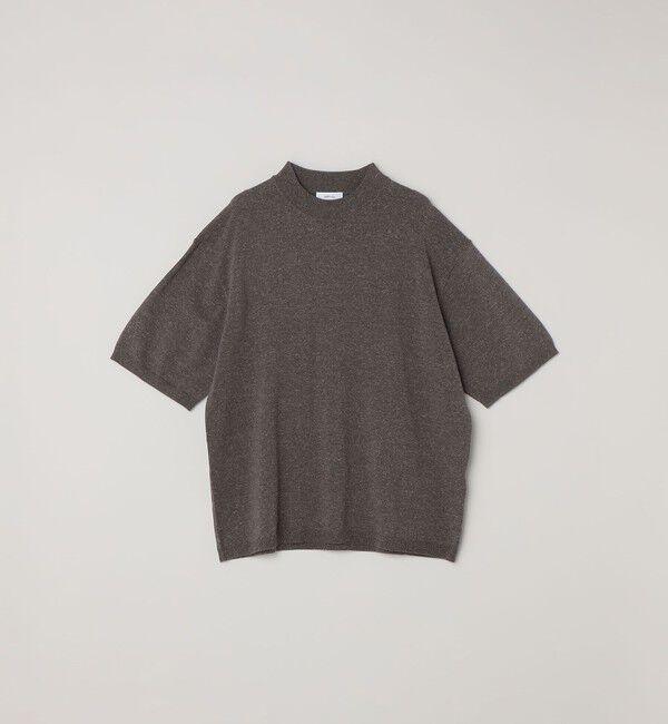 SHIPS any「SHIPS any:〈手洗い可能〉ハイゲージ リネン ミックス サマーニット モックネック Tシャツ 26SS◆」|Tシャツ・カットソー|