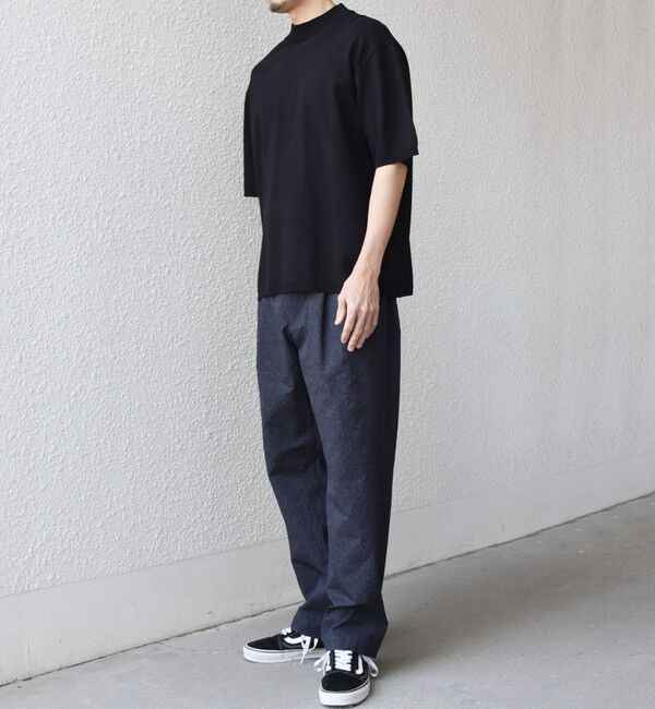 SHIPS any「SHIPS any:〈手洗い可能〉ハイゲージ リネン ミックス サマーニット モックネック Tシャツ 26SS◆」|Tシャツ・カットソー|