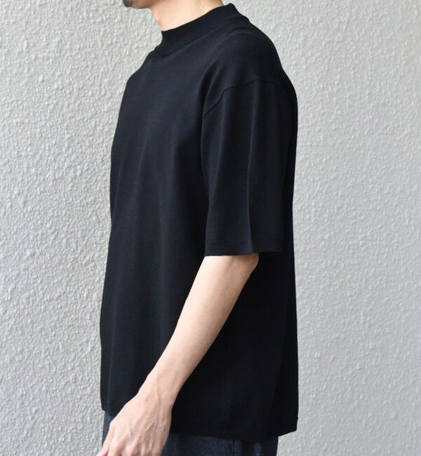 SHIPS any「SHIPS any:〈手洗い可能〉ハイゲージ リネン ミックス サマーニット モックネック Tシャツ 26SS◆」|Tシャツ・カットソー|