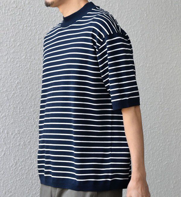 SHIPS any「SHIPS any:〈手洗い可能〉ハイゲージ リネン ミックス サマーニット モックネック Tシャツ 26SS◆」|Tシャツ・カットソー|