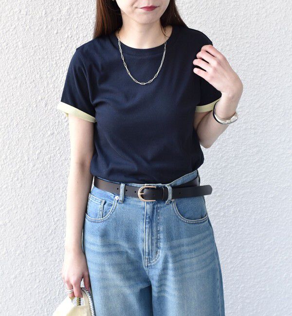 SHIPS Colors 「《予約》SHIPS Colors:〈手洗い可能〉シアー ドライ タッチ バイカラー TEE◆」|Tシャツ・カットソー|