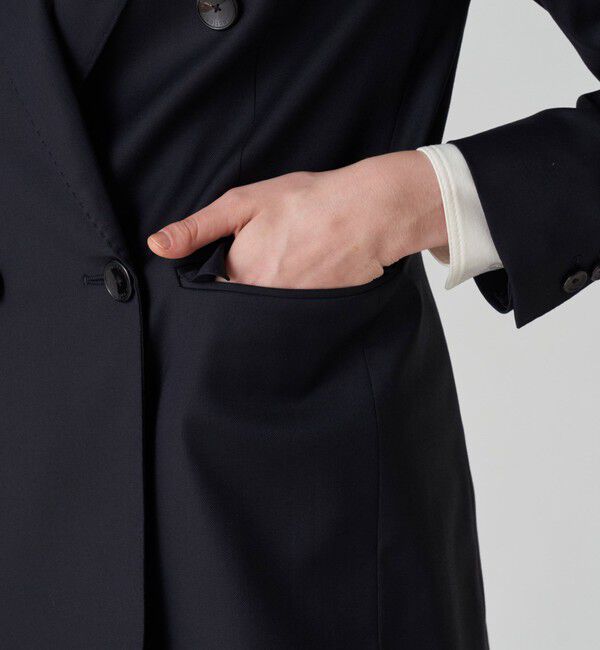 TOMORROWLAND collection「シャイニーピンヘッド ダブルブレストジャケット」|テーラードジャケット|