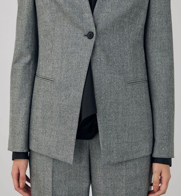 DES PRES「フランネルウールストレッチ ノーカラージャケット」|ノーカラージャケット|