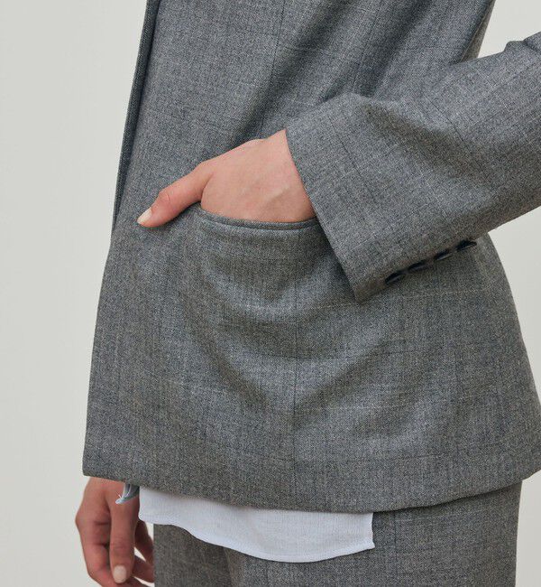 DES PRES「フランネルウールストレッチ ノーカラージャケット」|ノーカラージャケット|