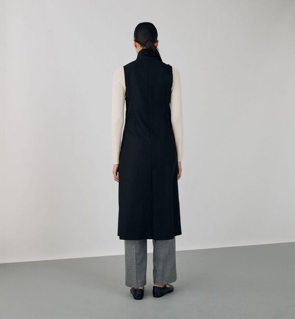 DES PRES「ウールポプリンメルトン ハイネックロングジレ」|ダウンベスト・ベスト|