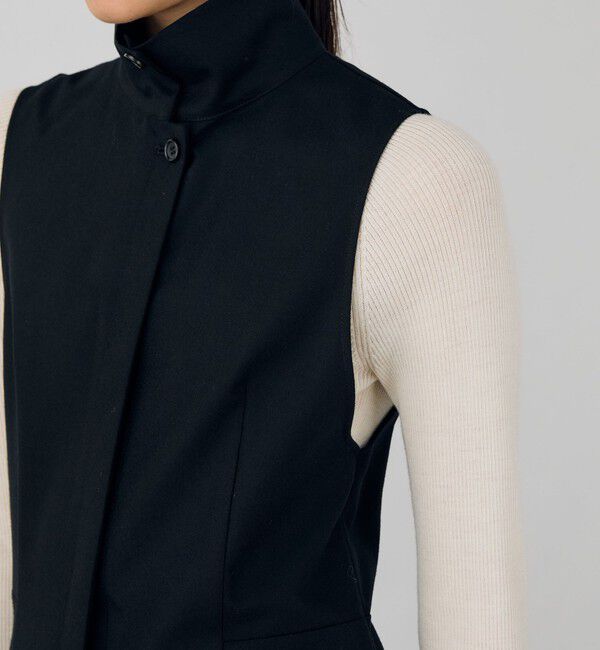 DES PRES「ウールポプリンメルトン ハイネックロングジレ」|ダウンベスト・ベスト|