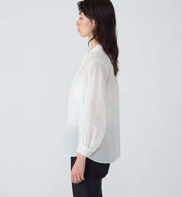 TOMORROWLAND collection「コットンシルクオーガンジー フリルブラウス」|シャツ・ブラウス|