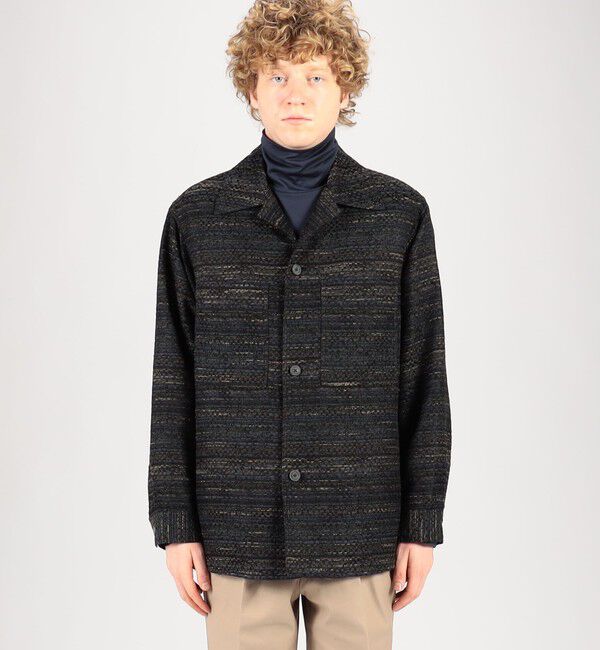 TOMORROWLAND MENS「ミックスツイード ダブルポケットシャツブルゾン」|ブルゾン・スタジャン|
