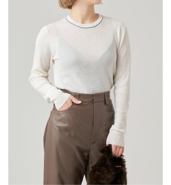 IENA LA BOUCLE「IENA LA BOUCLE 強撚ウールクルーネックプルオーバー」|ニット・セーター|