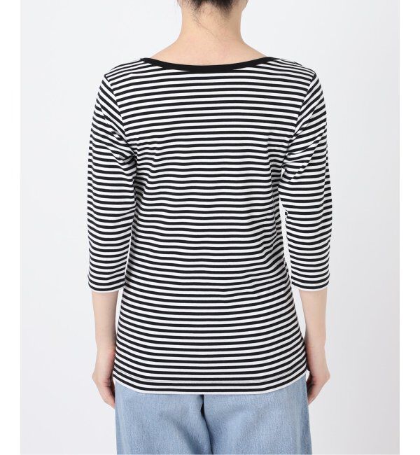 IENA「ATON/エイトン 別注 SUVIN FRAISE ボートネック ボーダーTシャツ」|Tシャツ・カットソー|
