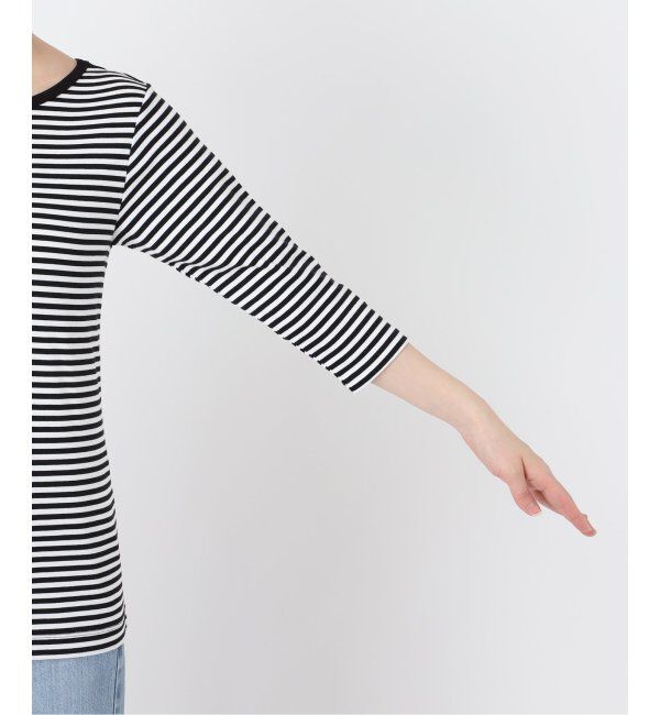 IENA「ATON/エイトン 別注 SUVIN FRAISE ボートネック ボーダーTシャツ」|Tシャツ・カットソー|